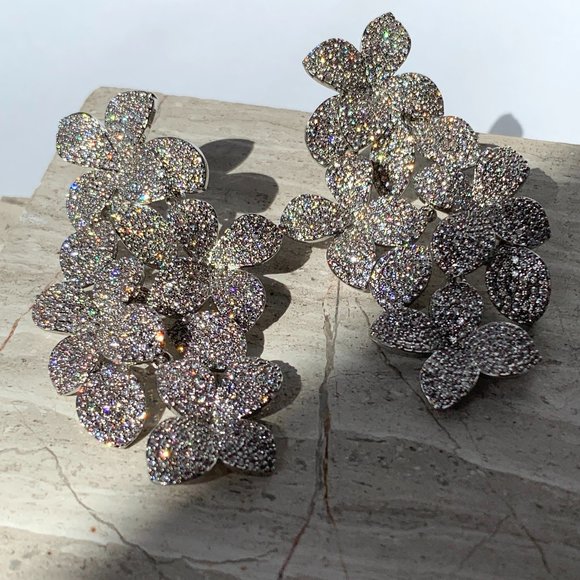 Anthropologie Silver Floral Earrings - Picture 6 of 12